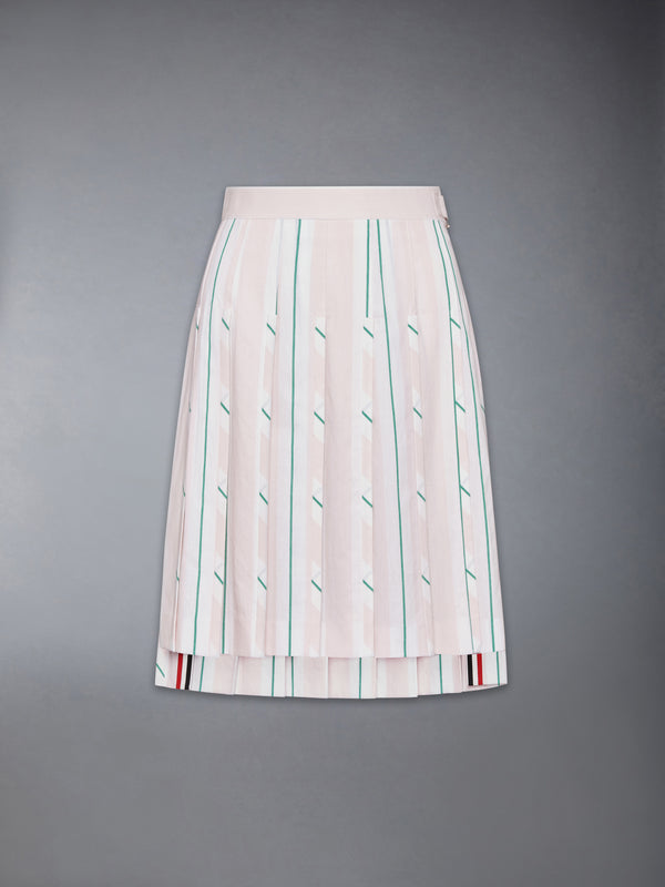 MADRAS COTTON STRIPED PLEATED SKIRT - featured image