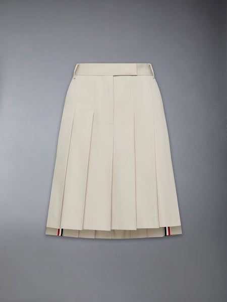 COTTON SUITING PLEATED SKIRT BEIGE