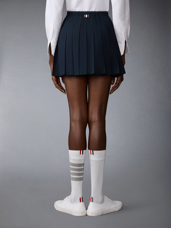 WOOL SEERSUCKER DRAWSTRING PLEATED MINI SKIRT - image 3