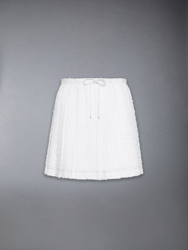 EYELASH TWEED DRAWSTRING PLEATED MINI SKIRT - featured image