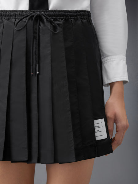 RIPSTOP PLEATED MINI SKIRT BLACK