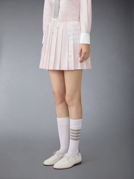 OXFORD 4-BAR DRAWSTRING PLEATED MINI SKIRT LT PINK