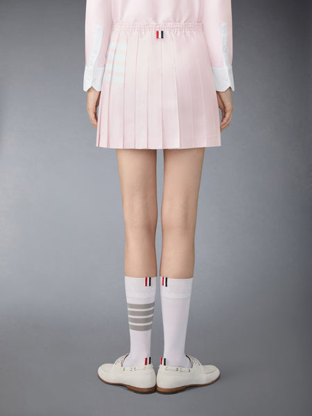 OXFORD 4-BAR DRAWSTRING PLEATED MINI SKIRT LT PINK