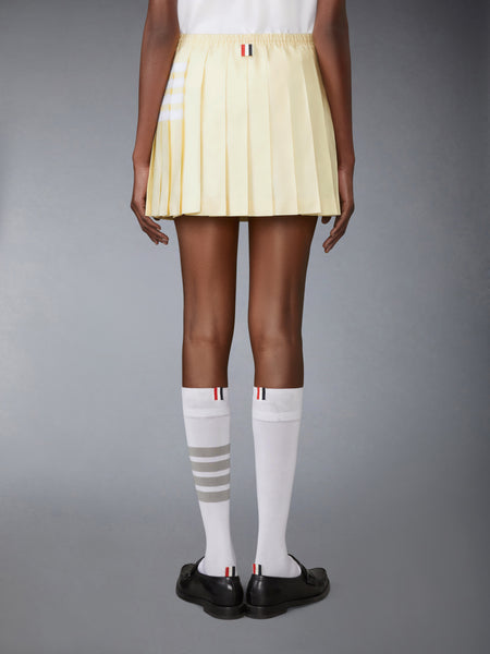 OXFORD 4-BAR DRAWSTRING PLEATED MINI SKIRT PALE YELLOW