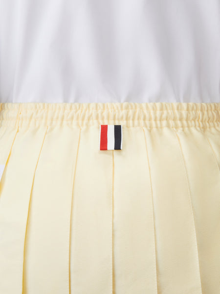 OXFORD 4-BAR DRAWSTRING PLEATED MINI SKIRT PALE YELLOW