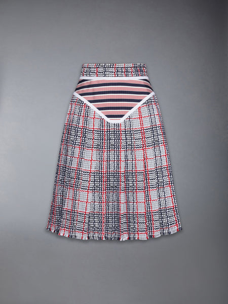 SUMMER TWEED TROMPE L’ŒIL BIKINI FRAYED SKIRT RWBWHT