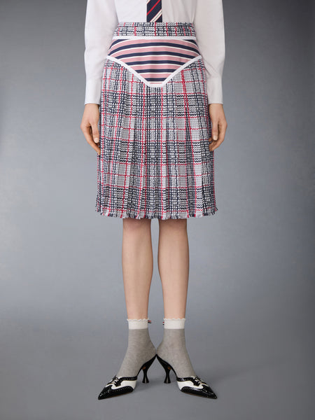 SUMMER TWEED TROMPE L’ŒIL BIKINI FRAYED SKIRT RWBWHT