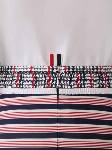 SUMMER TWEED TROMPE L’ŒIL BIKINI FRAYED SKIRT RWBWHT