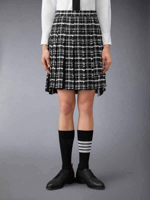RIBBON TWEED PLEATED SKIRT WITH FRAY EDGE - image 2