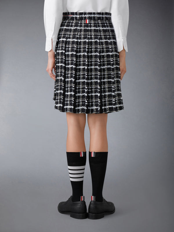 RIBBON TWEED PLEATED SKIRT WITH FRAY EDGE - image 4