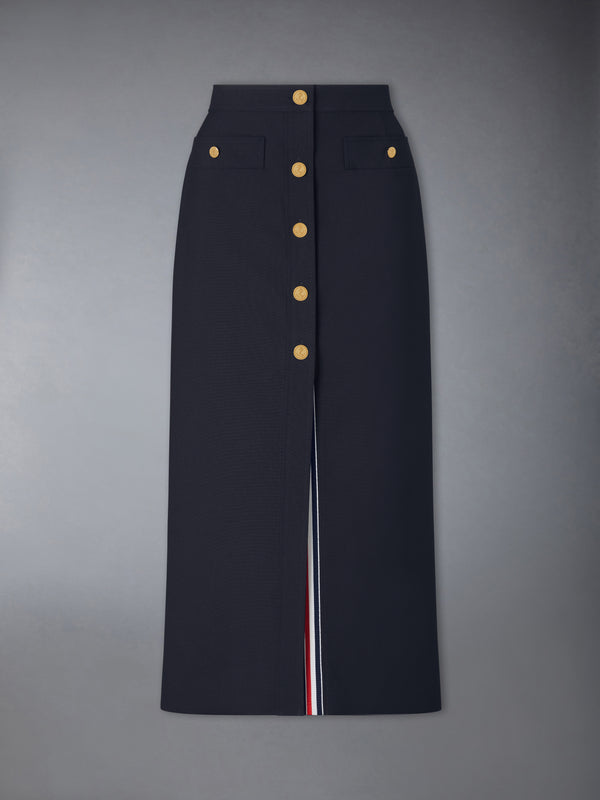 HOPSACK SUITING BUTTON FRONT SKIRT - featured image