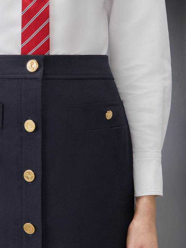 HOPSACK SUITING BUTTON FRONT SKIRT - image 6
