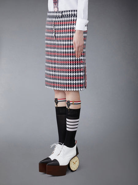 GROSGRAIN TWEED LOW WAIST SKIRT RWBWHT