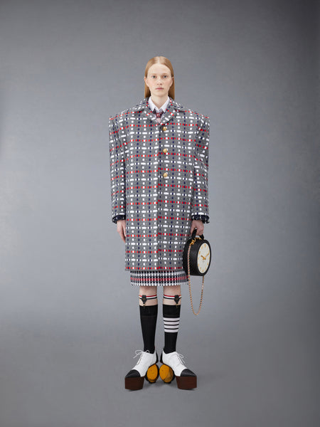 GROSGRAIN TWEED LOW WAIST SKIRT RWBWHT