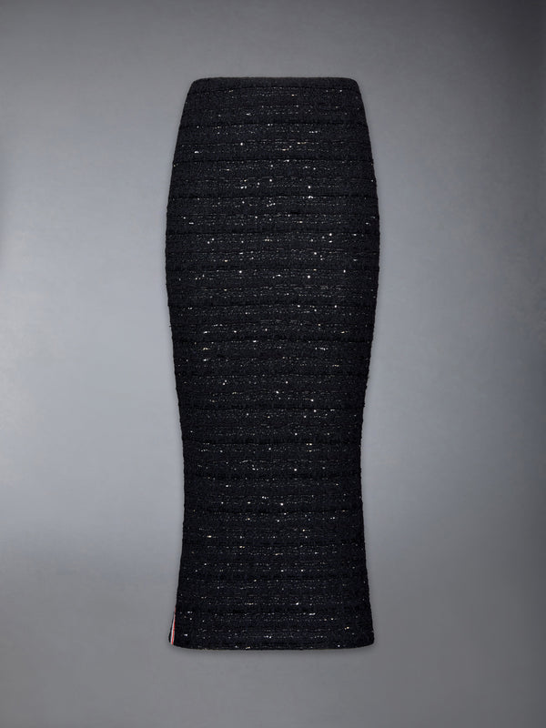 オーガンザ リボン ツイード ローライズ マキシ ホッブル スカート - image 6