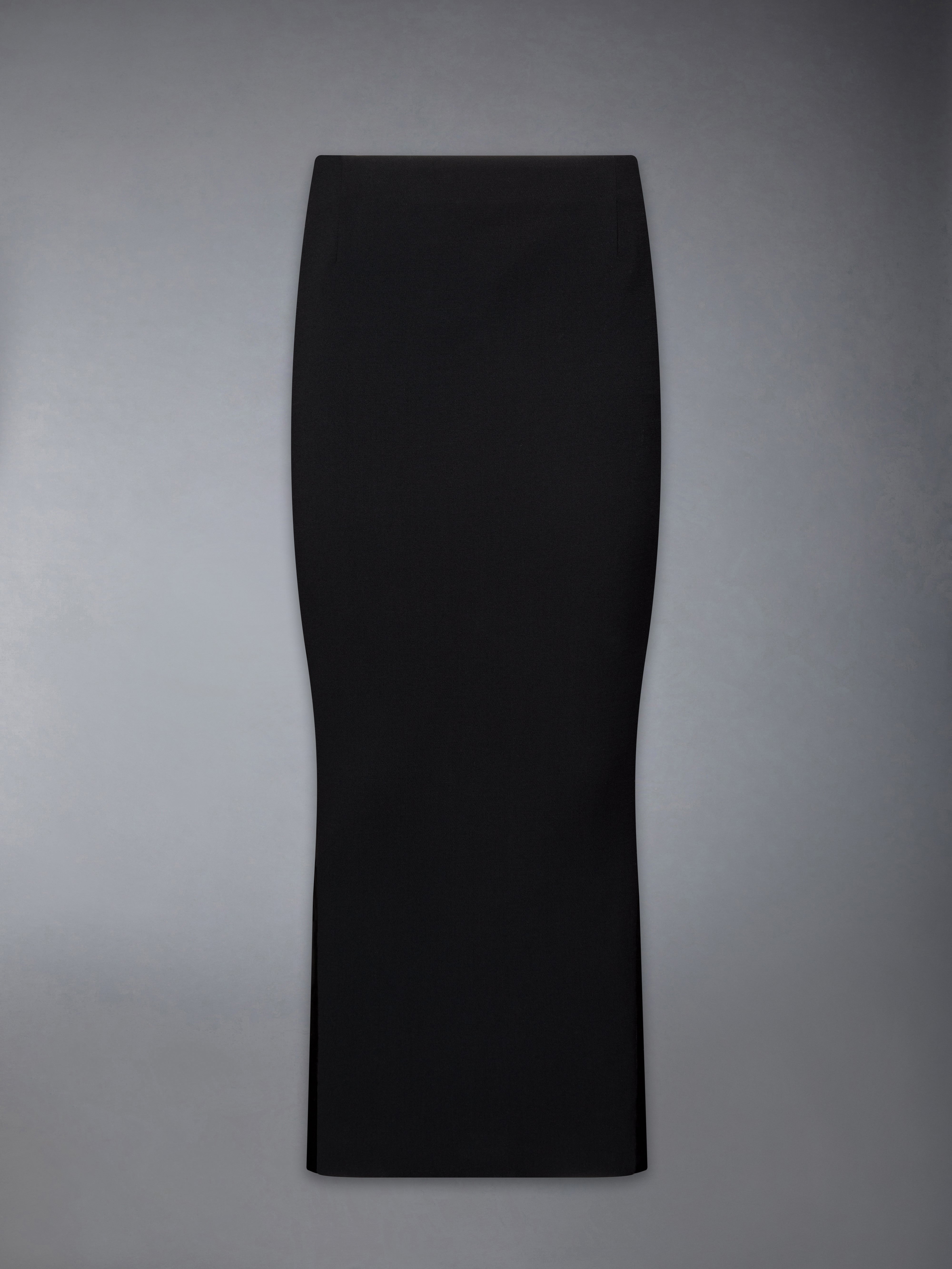 Solid Wool Crepe Low Rise Maxi Hobble Skirt | Thom Browne