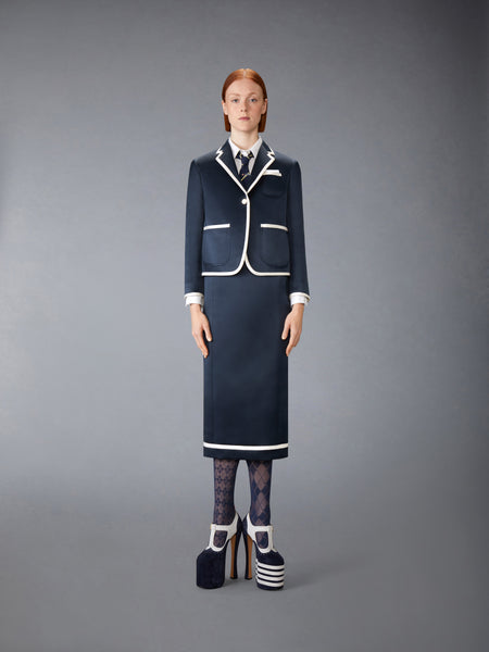 SOLID DOUBLE DUCHESS PENCIL SKIRT