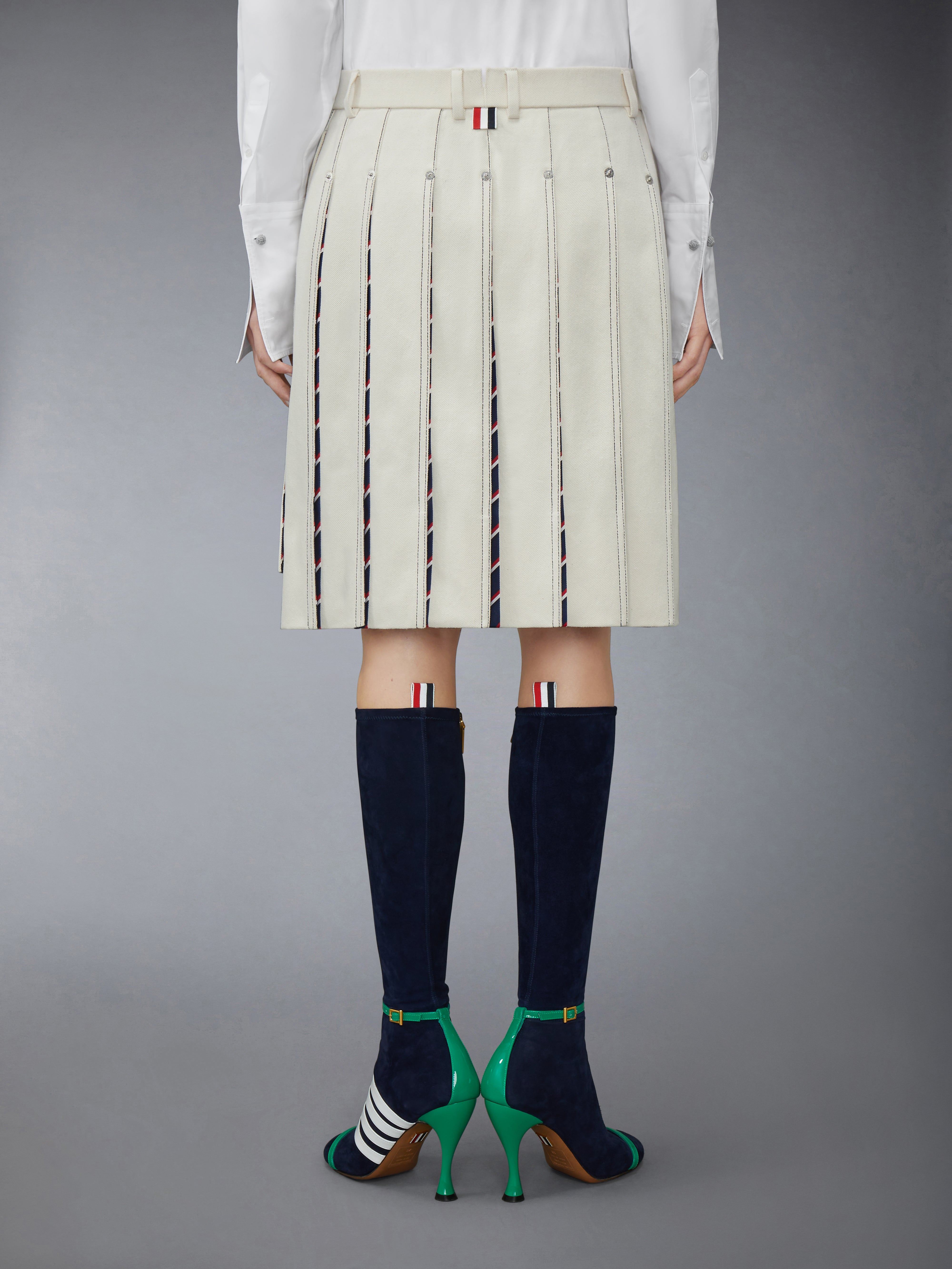 デニム ローライズ プリーツスカート | Thom Browne