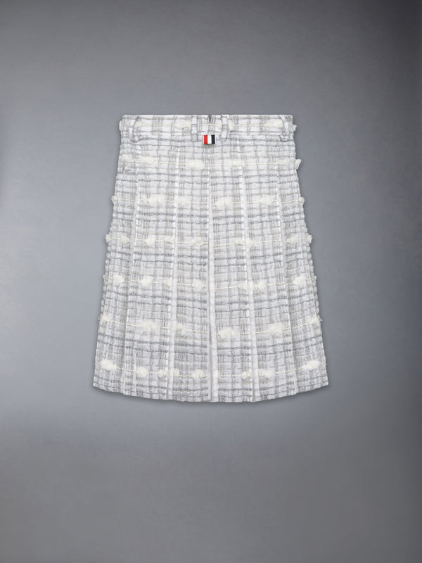 REPP STRIPE POUF TWEED LOW RISE PLEATED SKIRT - image 7