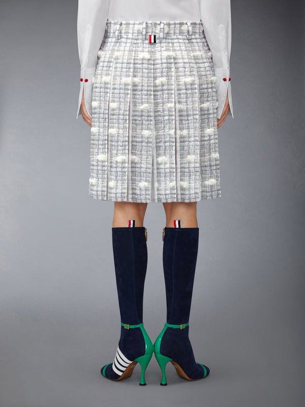 REPP STRIPE POUF TWEED LOW RISE PLEATED SKIRT - image 3