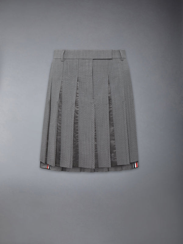 WOOL SEERSUCKER PLEATED LOW RISE PLEATED SKIRT - featured image