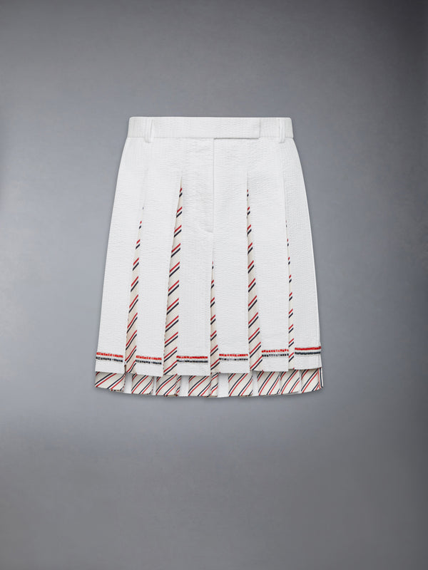 RWB BUGLE BEAD TIPPING LOW RISE PLEATED SKIRT - featured image