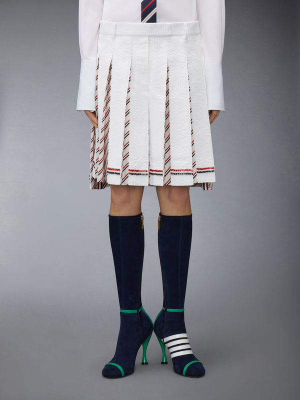 RWB BUGLE BEAD TIPPING LOW RISE PLEATED SKIRT - image 1