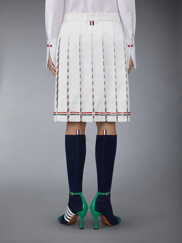 RWB BUGLE BEAD TIPPING LOW RISE PLEATED SKIRT - image 3