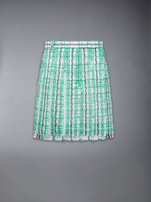 STRIPED SHEER TWEED LOW RISE PLEATED SKIRT - featured image