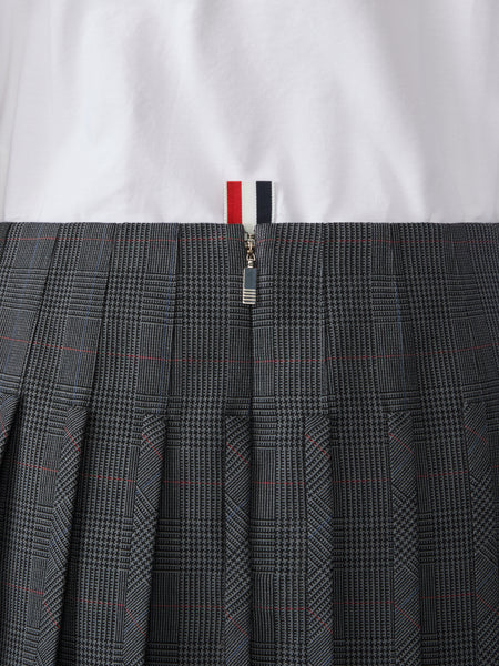 HIGH TWIST WOOL LOW RISE PLEATED MINI SKIRT DARK GREY