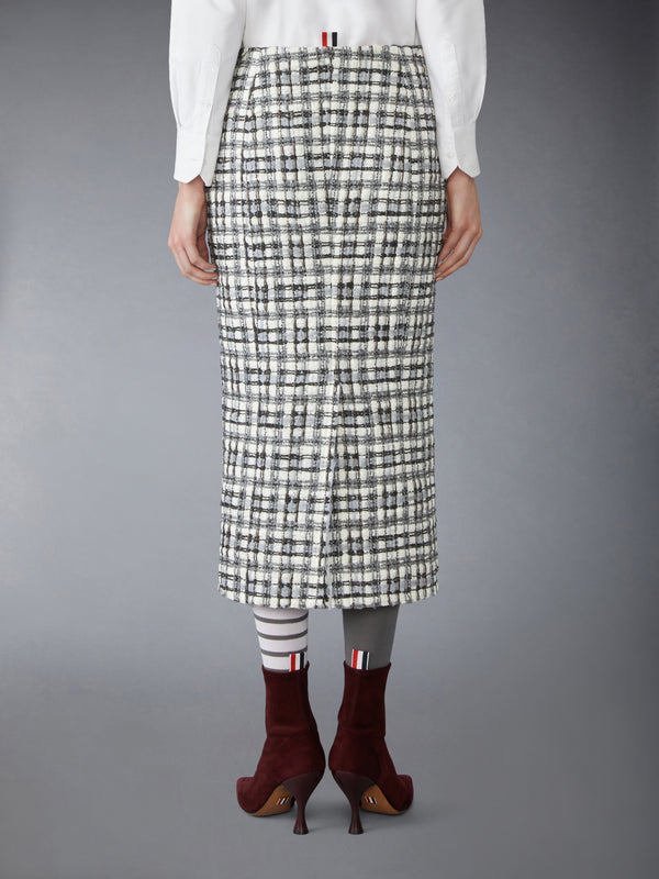 SHEER ORGANZA RIBBON TWEED PENCIL SKIRT WITH FRAY EDGE - image 3