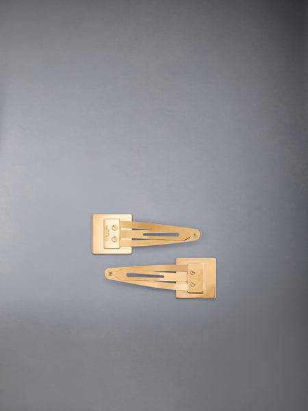 2-PAIR RWB FLAG HAIR CLIPS GOLD