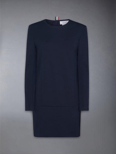 WOOL TECH MILANO MINI SHIFT DRESS NAVY