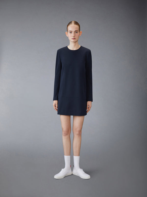 Women's Wool Tech Milano Mini Shift Dress in Navy Size 36 Women's Wool Tech Milano Mini Shift Dress in Navy Size 36