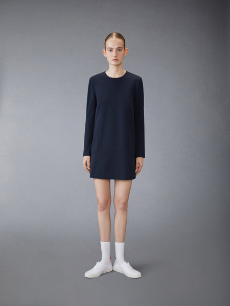 WOOL TECH MILANO MINI SHIFT DRESS NAVY