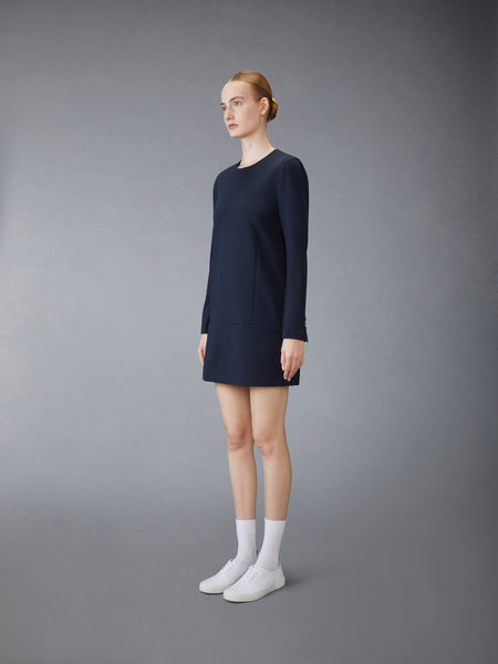 WOOL TECH MILANO MINI SHIFT DRESS NAVY