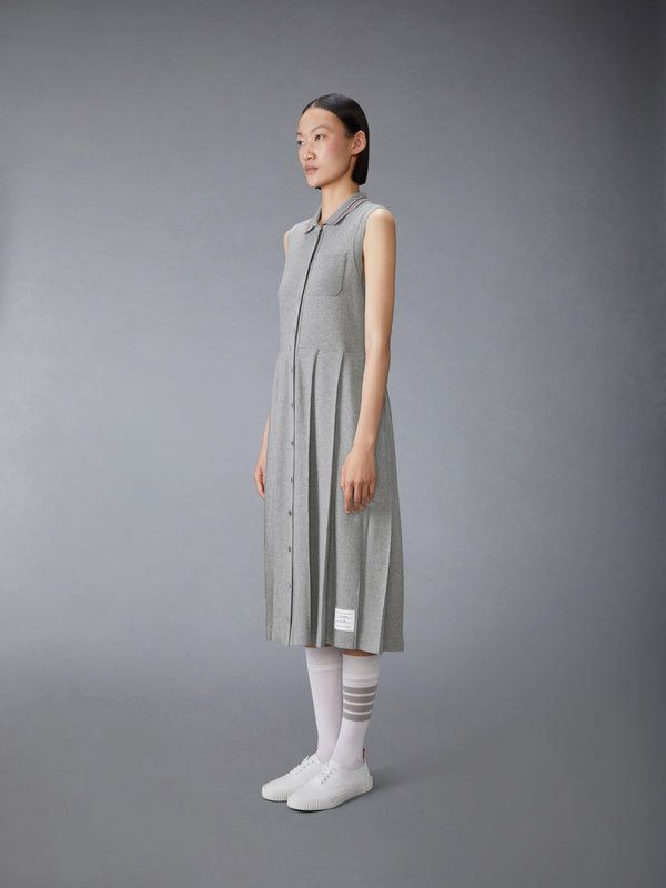 COTTON WAFFLE PLEATED POLO DRESS - image 2