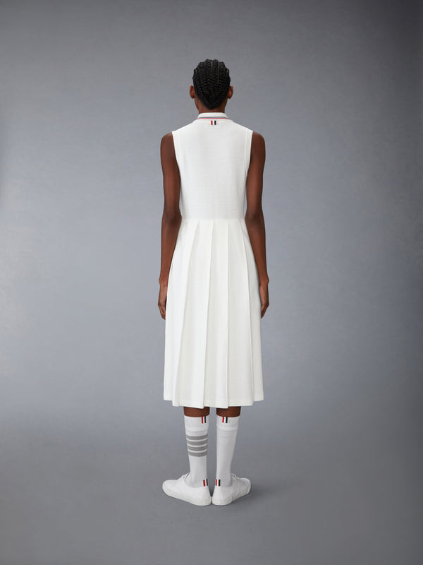 COTTON WAFFLE PLEATED POLO DRESS - image 3