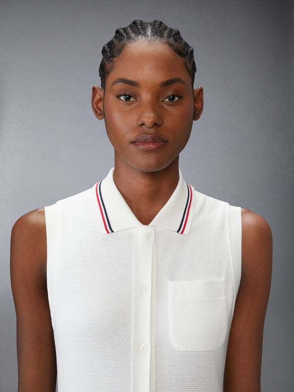 COTTON WAFFLE PLEATED POLO DRESS - image 5