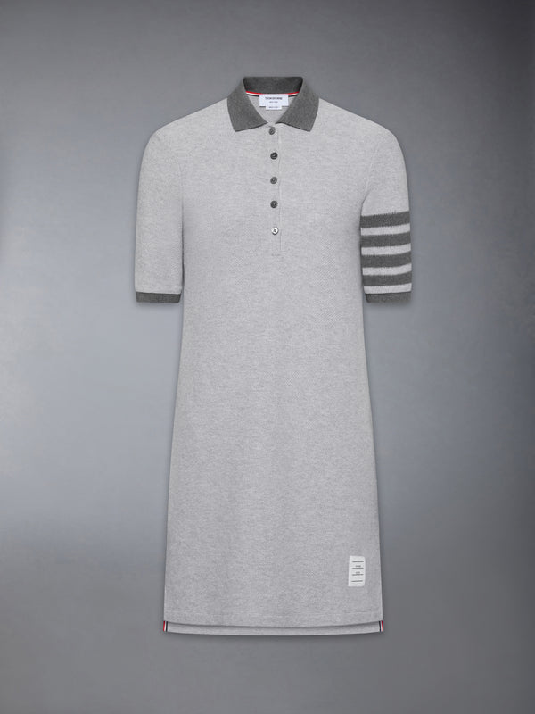 TEXTURED PIQUE 4-BAR POLO DRESS - featured image