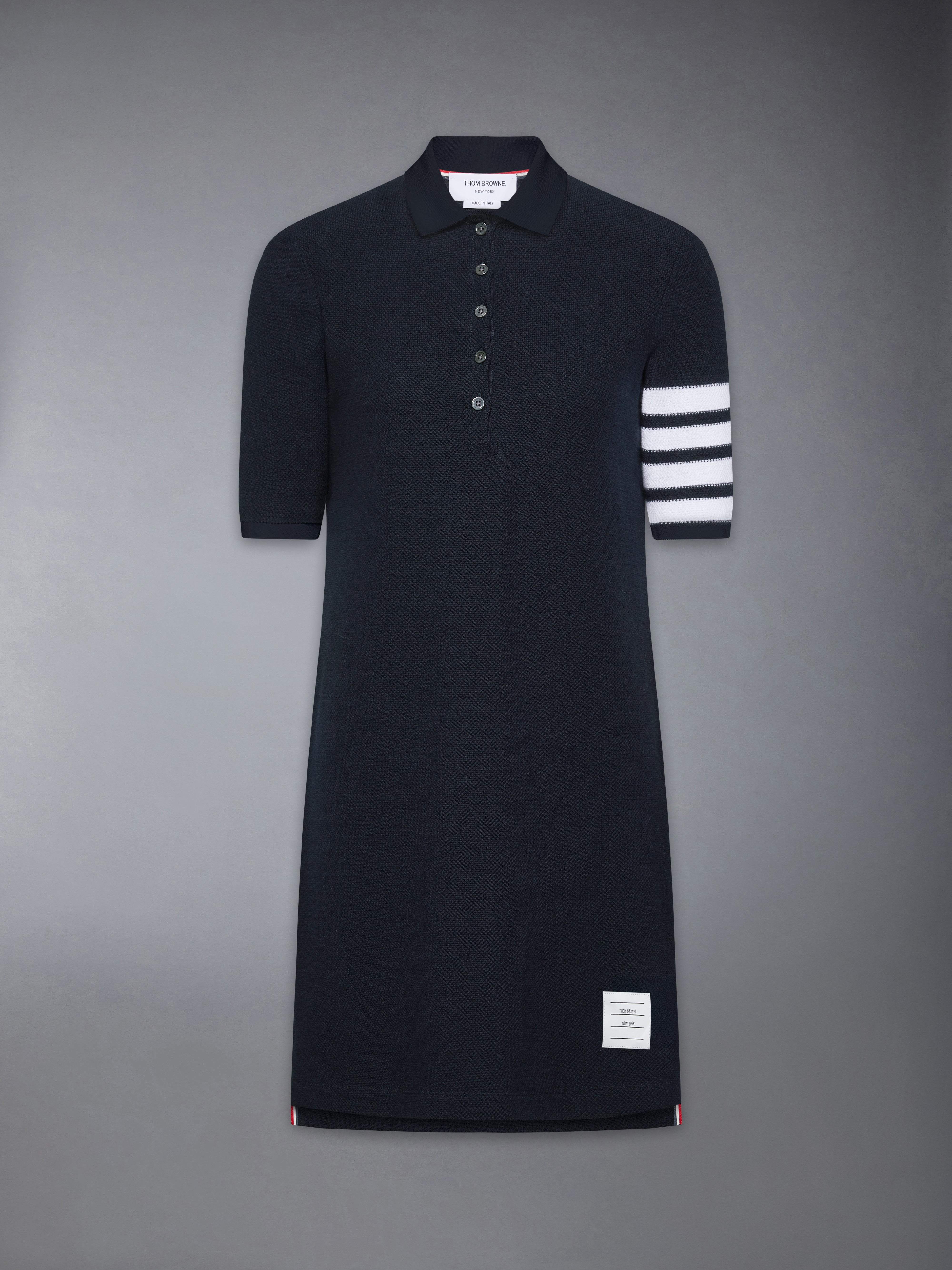 ワンピース THOM BROWNE テクスチャード ピケ 4-BAR ポロ ドレス | Thom Browne