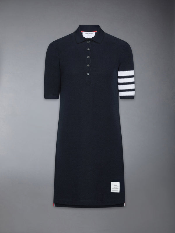 TEXTURED PIQUE 4-BAR POLO DRESS - featured image