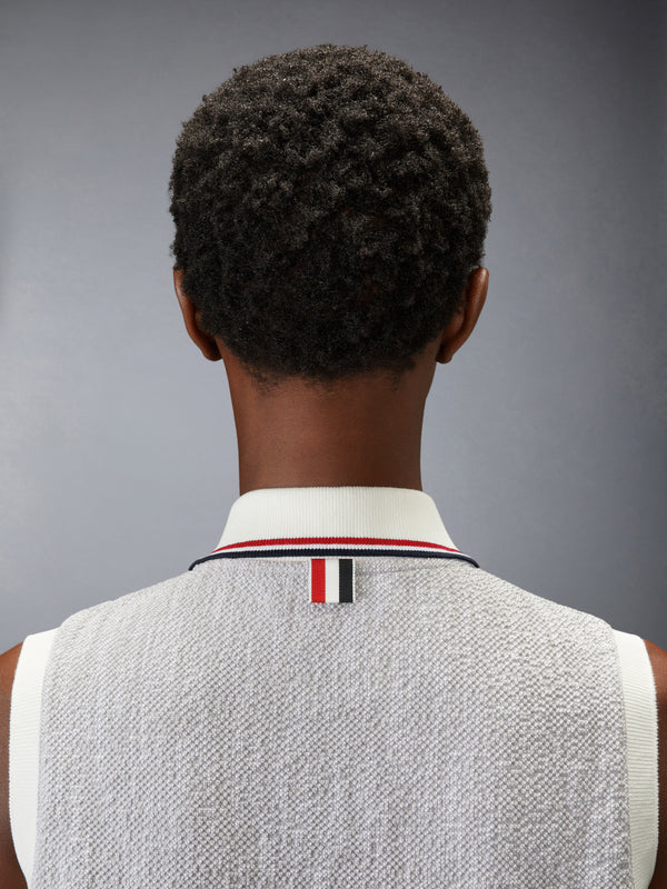 COTTON TWEED SLEEVELESS POLO DRESS - image 5