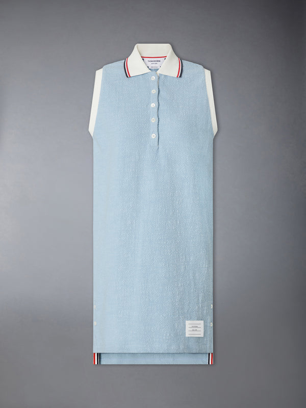 COTTON TWEED SLEEVELESS POLO DRESS - featured image