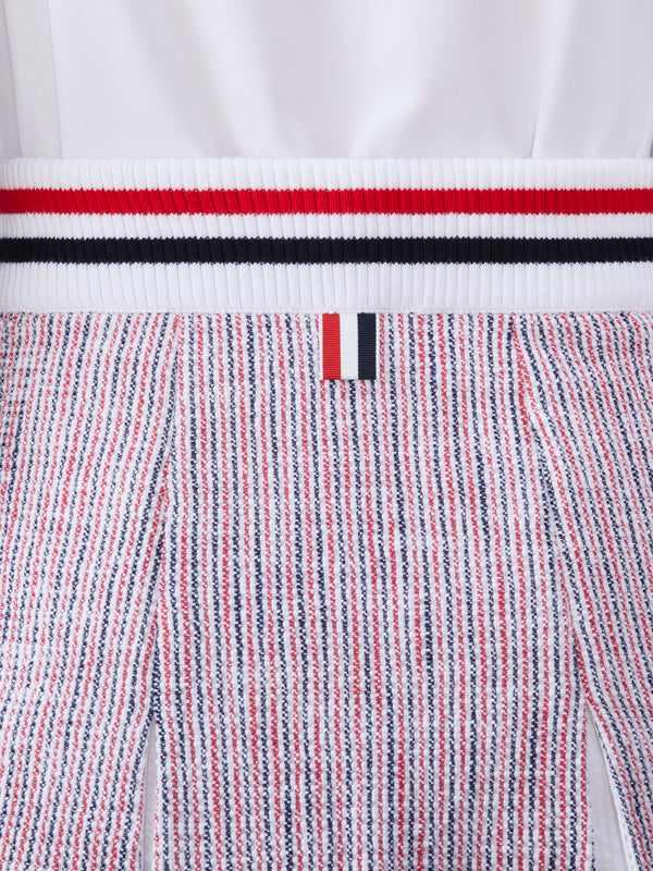 SEERSUCKER TWEED BOX PLEAT MINI SKIRT