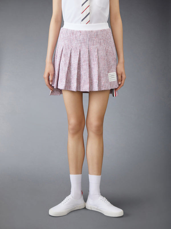 COTTON TWEED MINI PLEATED SKIRT - image 1