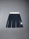 RIPSTOP BOX PLEAT MINI SKIRT - NAVY