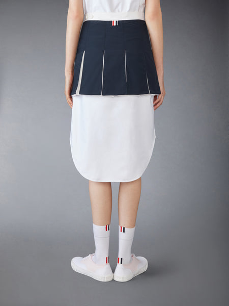 RIPSTOP BOX PLEAT MINI SKIRT NAVY