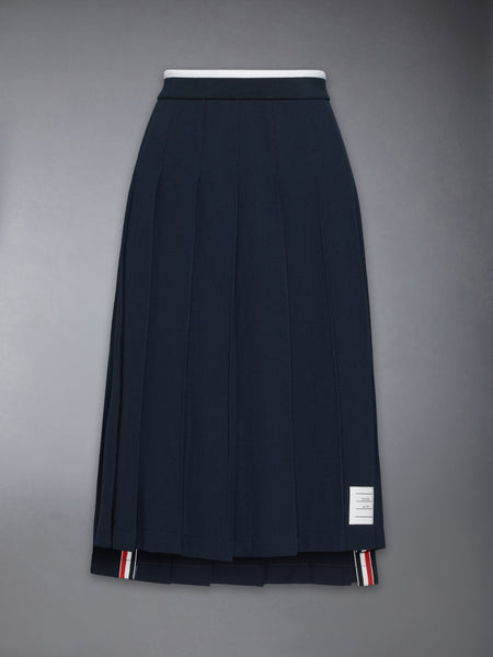 COTTON PLEATED SKIRT NAVY