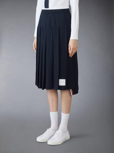 COTTON PLEATED SKIRT NAVY